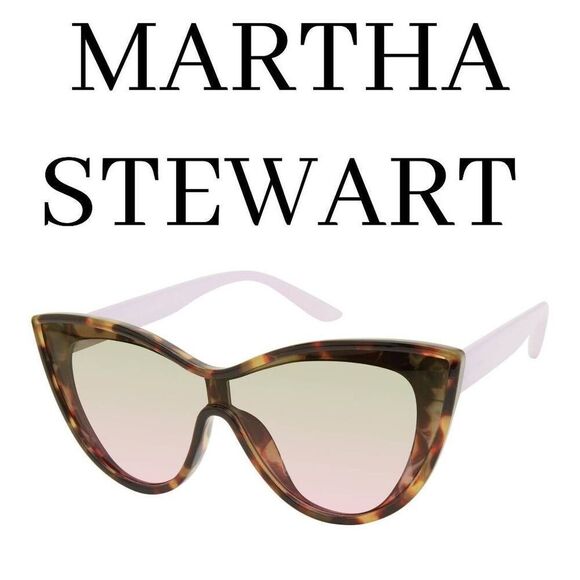 Martha Stewart Animal Print & Pink Cats Eye Sunglasses w NEW Soft Leather Case - Picture 1 of 13